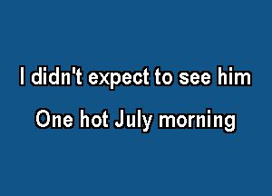 I didn't expect to see him

One hot July morning