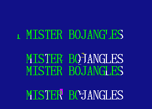 L MISTER BOJANGHES

MISTER BOTANGLES
MISTER BOJANGLES

MISTER BCJANGLES