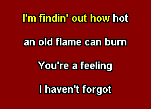 I'm findin' out how hot

an old flame can burn

You're a feeling

I haven't forgot