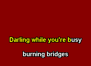 Darling while you're busy

burning bridges