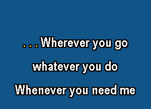 . . .Wherever you go

whatever you do

Whenever you need me