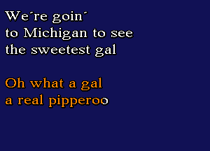 TWe're goin'
to Michigan to see
the sweetest gal

Oh what a gal
a real pipperoo