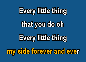 Every little thing
that you do oh

Every little thing

my side forever and ever