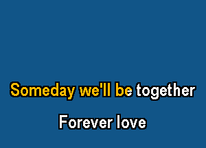 Someday we'll be together

Forever love