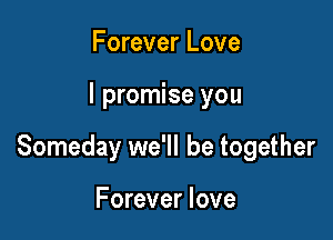 Forever Love

I promise you

Someday we'll be together

Forever love