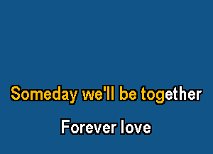 Someday we'll be together

Forever love