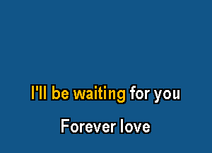 I'll be waiting for you

Forever love