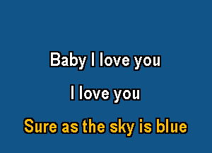 Baby I love you

I love you

Sure as the sky is blue