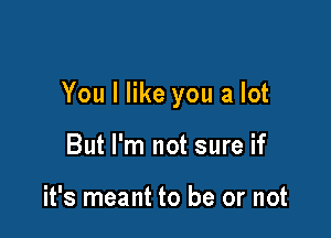 You I like you a lot

But I'm not sure if

it's meant to be or not