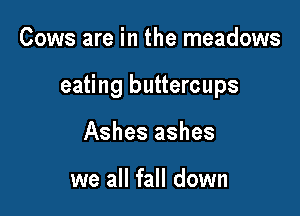 Cows are in the meadows

eating buttercups

Ashes ashes

we all fall down