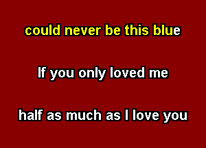 could never be this blue

If you only loved me

half as much as I love you