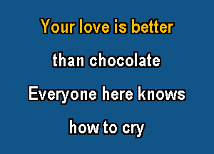 Your love is better
than chocolate

Everyone here knows

how to cry