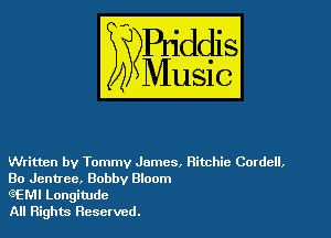Written by Tommy James, Ritchie Cordell.
Bo Jentree, Bobby Bloom

eEN'II Longitude

All Rights Reserved.
