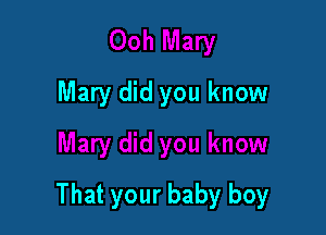 Mary did you know

That your baby boy