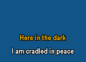 Here in the dark

I am cradled in peace