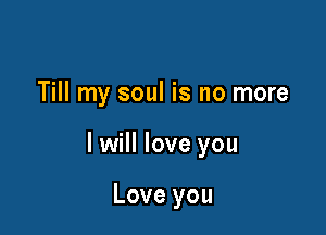 Till my soul is no more

I will love you

Love you