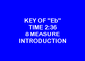 KEY OF Eb
TIME 2z36

8MEASURE
INTRODUCTION