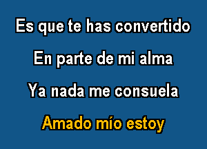 Es que te has convertido
En parte de mi alma

Ya nada me consuela

Amado mio estoy