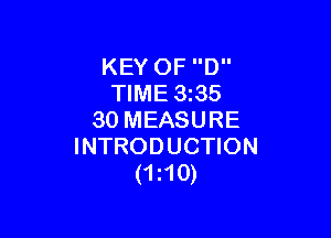 KEY OF D
TIME 3235

30 MEASURE
INTRODUCTION
(1110)