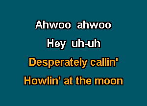 Ahwoo ahwoo

Hey uh-uh

Desperately callin'

Howlin' at the moon