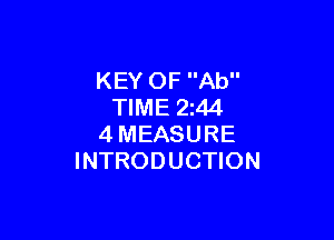 KEY OF Ab
TIME 2144

4 MEASURE
INTRODUCTION