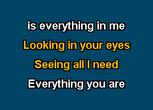 is everything in me
Looking in your eyes

Seeing all I need

Everything you are