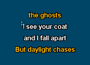 the ghosts

'I see your coat

and I fall apart
But daylight chases