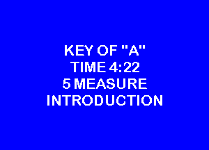 KEY OF A
TIME 4z22

SMEASURE
INTRODUCTION