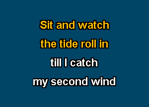 Sit and watch
the tide roll in
till I catch

my second wind