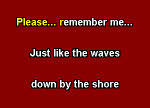 Please... remember me...

Just like the waves

down by the shore