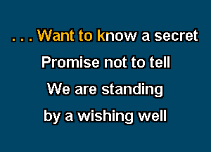 . . . Want to know a secret
Promise not to tell

We are standing

by a wishing well