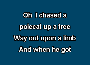 Oh lchased a
polecat up a tree

Way out upon a limb

And when he got