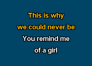 This is why

we could never be
You remind me

of a girl