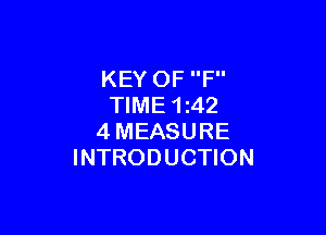 KEY OF F
TIME 1242

4MEASURE
INTRODUCTION