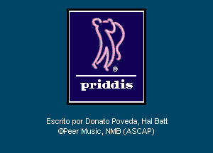 Escmo por Donate Poveda, Hal Ban
Q'Peer Music, NMB (ASCAP)