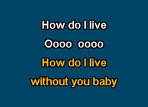 How do I live
0000 0000

How do I live

without you baby