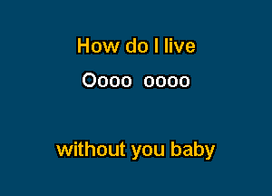 How do I live

0000 0000

without you baby
