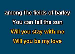 among the fields of barley

You can tell the sun

Will you stay with me

Will you be my love