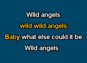 Wild angels
wild wild angels

Baby what else could it be

Wild angels