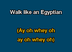 Walk like an Egyptian

(Ay oh whey oh

ay oh whey oh)