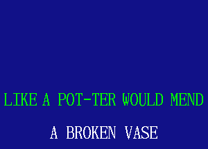 LIKE A POT-TER WOULD MEND
A BROKEN VASE