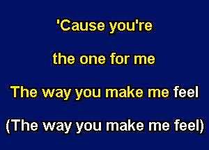 'Cause you're
the one for me

The way you make me feel

(The way you make me feel)