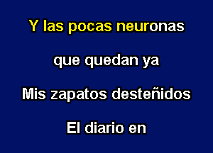 Y las pocas neuronas

que quedan ya

Mis zapatos desteflidos

El diario en