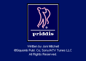 mitten by Joni Mitchell
riIquuomb Publ, Co, SonylATv Tunes LLC
AI Rigis Resevved