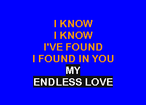 IKNOWI
IKNOMI
PVEFOUND

IFOUNDINYOU
MY
ENDLESSLOVE
