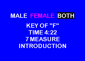 MALE BOTH
KEYOFP'

WME422
TMEASURE
INTRODUCHON