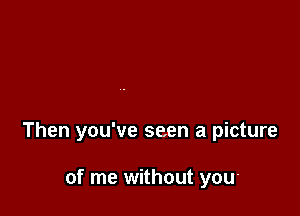 Then you've seen a picture

of me without you-