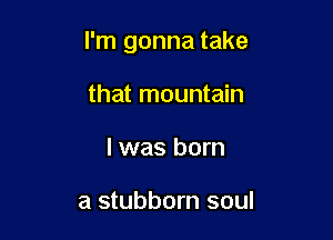 I'm gonna take

that mountain
I was born

a stubborn soul