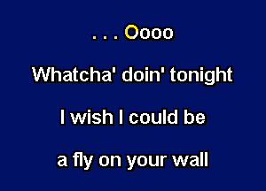 ...Oooo

Whatcha' doin' tonight

lwish I could be

a fly on your wall