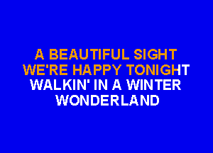 A BEAUTIFUL SIGHT

WE'RE HAPPY TONIGHT
WALKIN' IN A WINTER

WONDERLAND